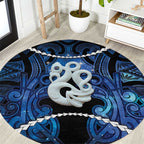 Maori Matariki Manaia Round Carpet Maori Kowhaiwhai Pattern Galaxy