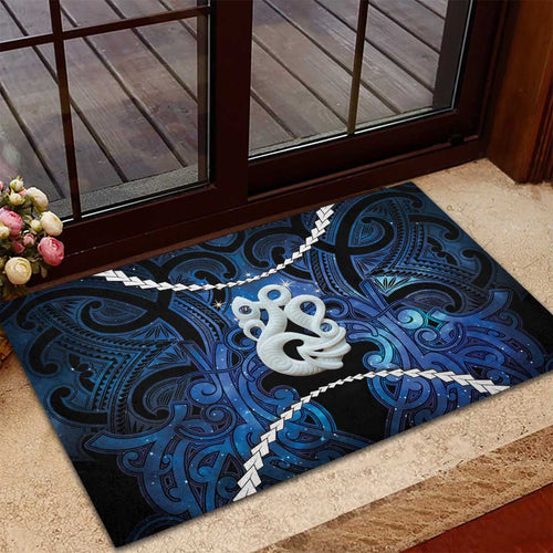 Maori Matariki Manaia Rubber Doormat Maori Kowhaiwhai Pattern Galaxy