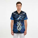 Personalized Maori Matariki Manaia Scrub Top Maori Kowhaiwhai Pattern Galaxy