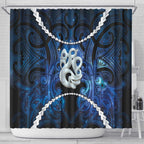 Maori Matariki Manaia Shower Curtain Maori Kowhaiwhai Pattern Galaxy