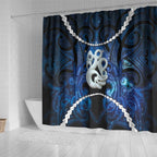 Maori Matariki Manaia Shower Curtain Maori Kowhaiwhai Pattern Galaxy