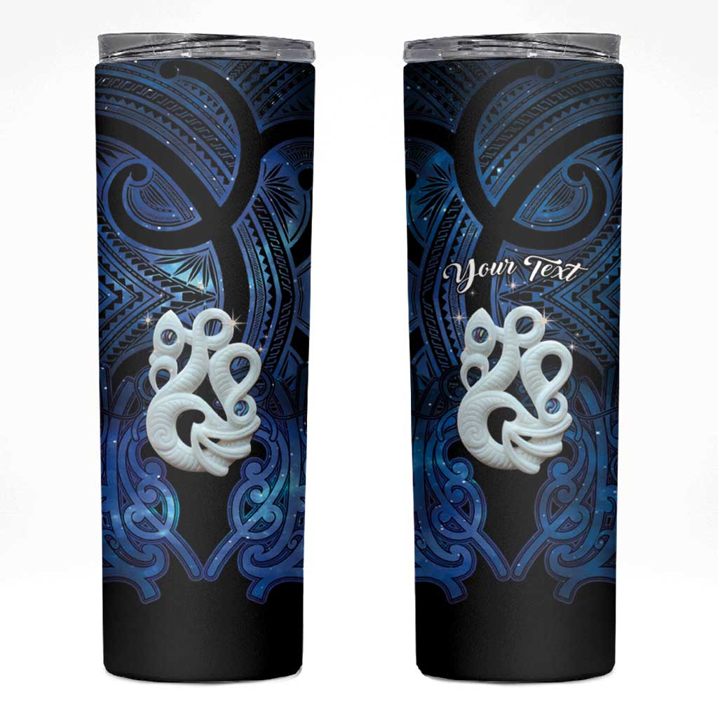 Personalized Maori Matariki Manaia Skinny Tumbler Maori Kowhaiwhai Pattern Galaxy