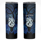Personalized Maori Matariki Manaia Skinny Tumbler Maori Kowhaiwhai Pattern Galaxy
