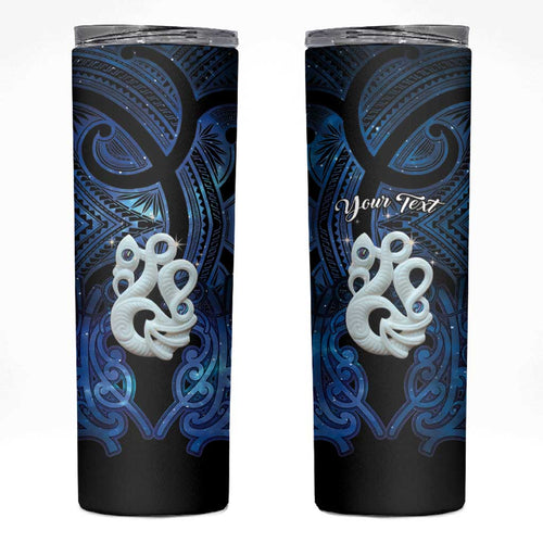 Personalized Maori Matariki Manaia Skinny Tumbler Maori Kowhaiwhai Pattern Galaxy