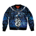 Personalized Maori Matariki Manaia Sleeve Zip Bomber Jacket Maori Kowhaiwhai Pattern Galaxy