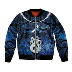Personalized Maori Matariki Manaia Sleeve Zip Bomber Jacket Maori Kowhaiwhai Pattern Galaxy