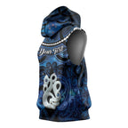 Personalized Maori Matariki Manaia Sleeveless Hoodie Maori Kowhaiwhai Pattern Galaxy