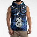 Personalized Maori Matariki Manaia Sleeveless Zip Hoodie Maori Kowhaiwhai Pattern Galaxy