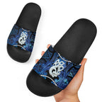 Maori Matariki Manaia Slide Sandals Maori Kowhaiwhai Pattern Galaxy