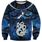Personalized Maori Matariki Manaia Sweatshirt Maori Kowhaiwhai Pattern Galaxy