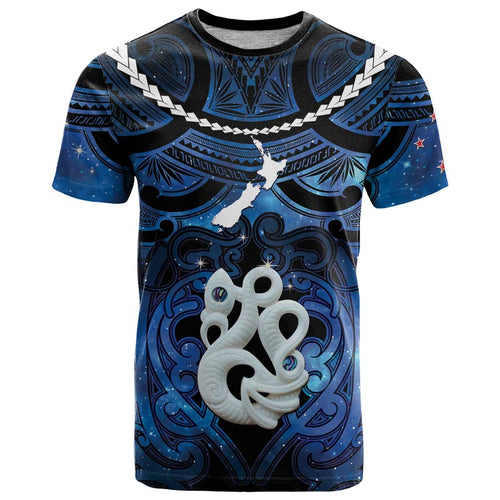 Personalized Maori Matariki Manaia T Shirt Maori Kowhaiwhai Pattern Galaxy