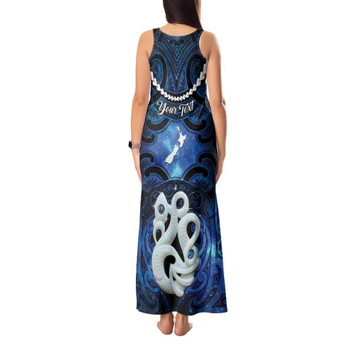 Personalized Maori Matariki Manaia Tank Maxi Dress Maori Kowhaiwhai Pattern Galaxy