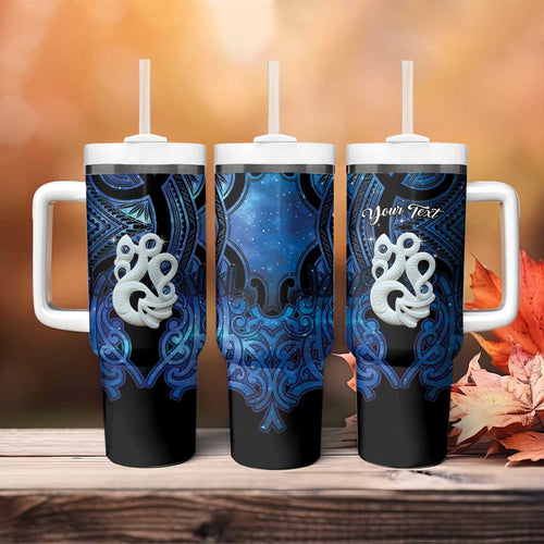 Personalized Maori Matariki Manaia Tumbler With Handle Maori Kowhaiwhai Pattern Galaxy