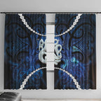 Maori Matariki Manaia Window Curtain Maori Kowhaiwhai Pattern Galaxy