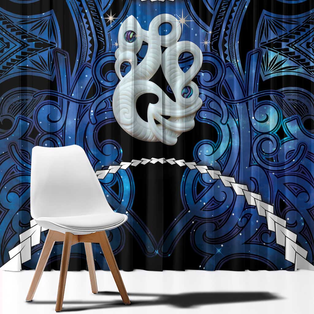 Maori Matariki Manaia Window Curtain Maori Kowhaiwhai Pattern Galaxy