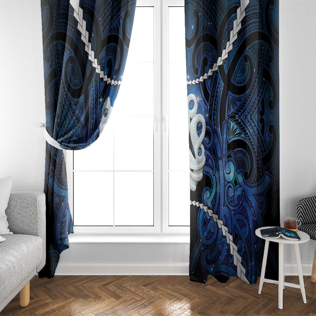 Maori Matariki Manaia Window Curtain Maori Kowhaiwhai Pattern Galaxy