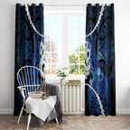 Maori Matariki Manaia Window Curtain Maori Kowhaiwhai Pattern Galaxy