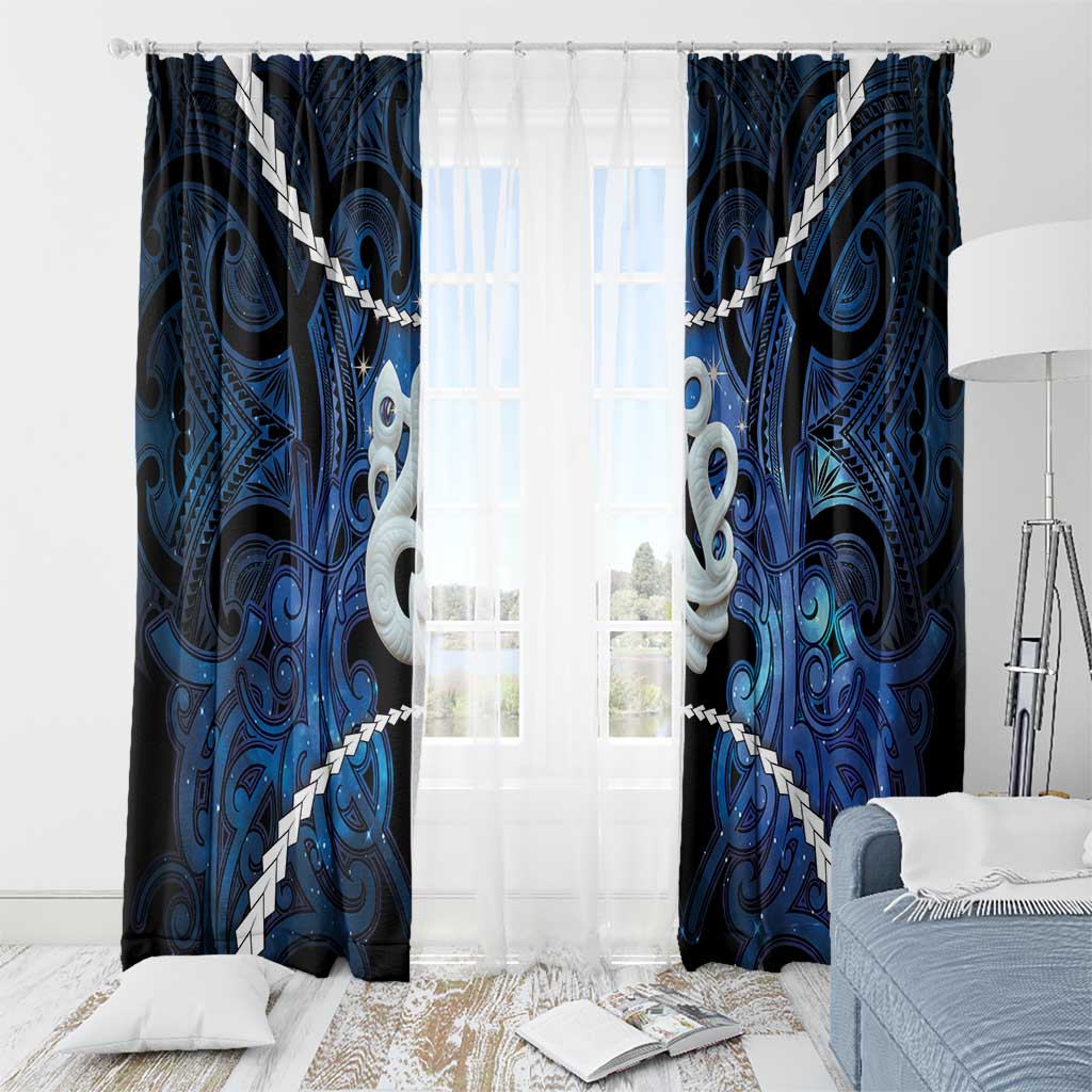 Maori Matariki Manaia Window Curtain Maori Kowhaiwhai Pattern Galaxy