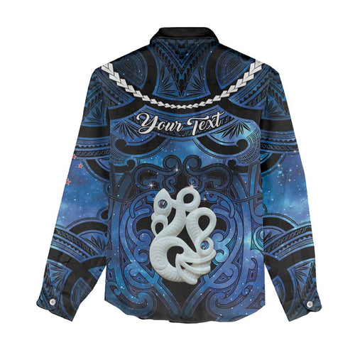 Personalized Maori Matariki Manaia Women Casual Shirt Maori Kowhaiwhai Pattern Galaxy