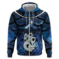 Personalized Maori Matariki Manaia Zip Hoodie Maori Kowhaiwhai Pattern Galaxy