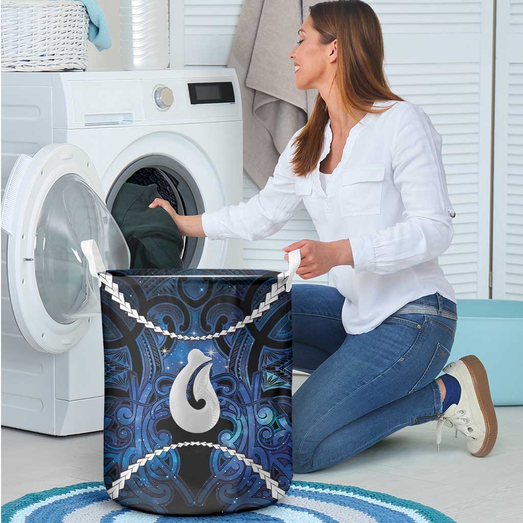 Maori Matariki Hei Matau Laundry Basket Maori Kowhaiwhai Pattern Galaxy