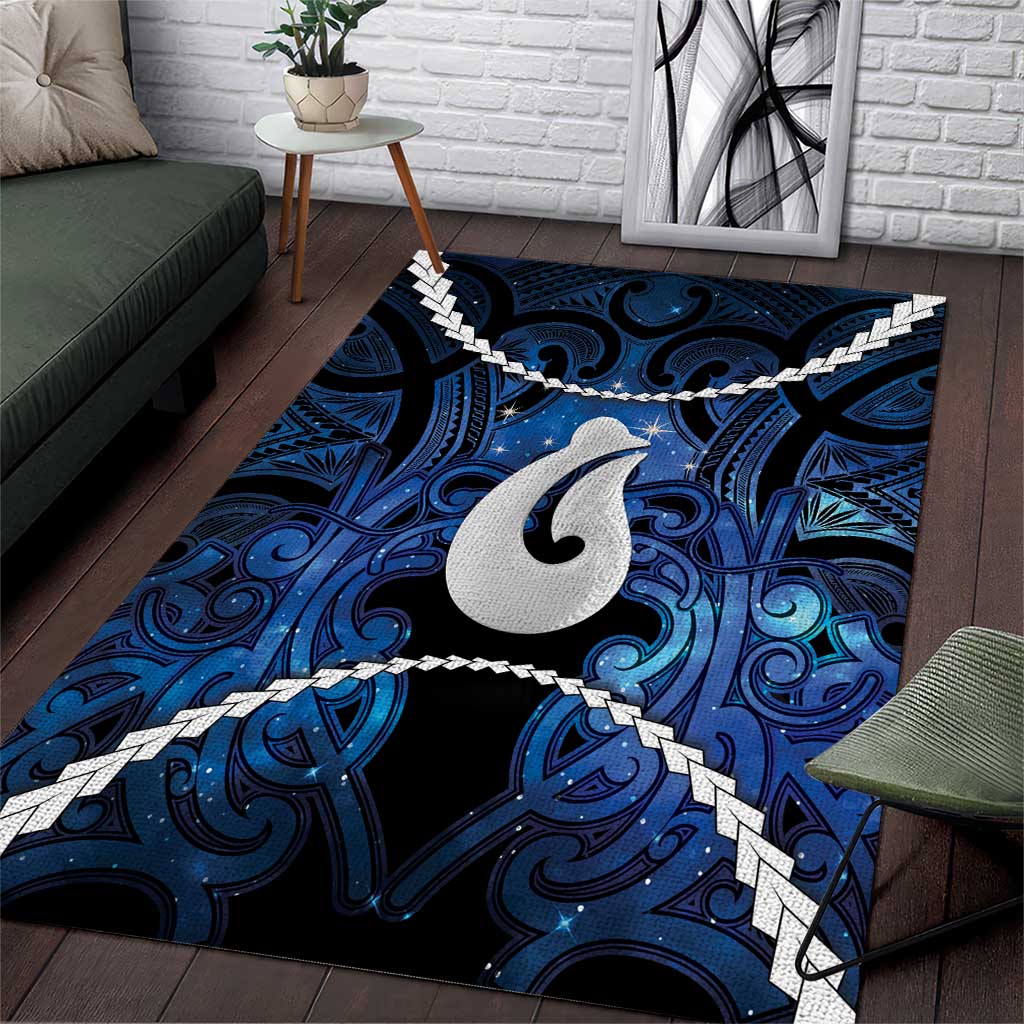 Maori Matariki Hei Matau Area Rug Maori Kowhaiwhai Pattern Galaxy