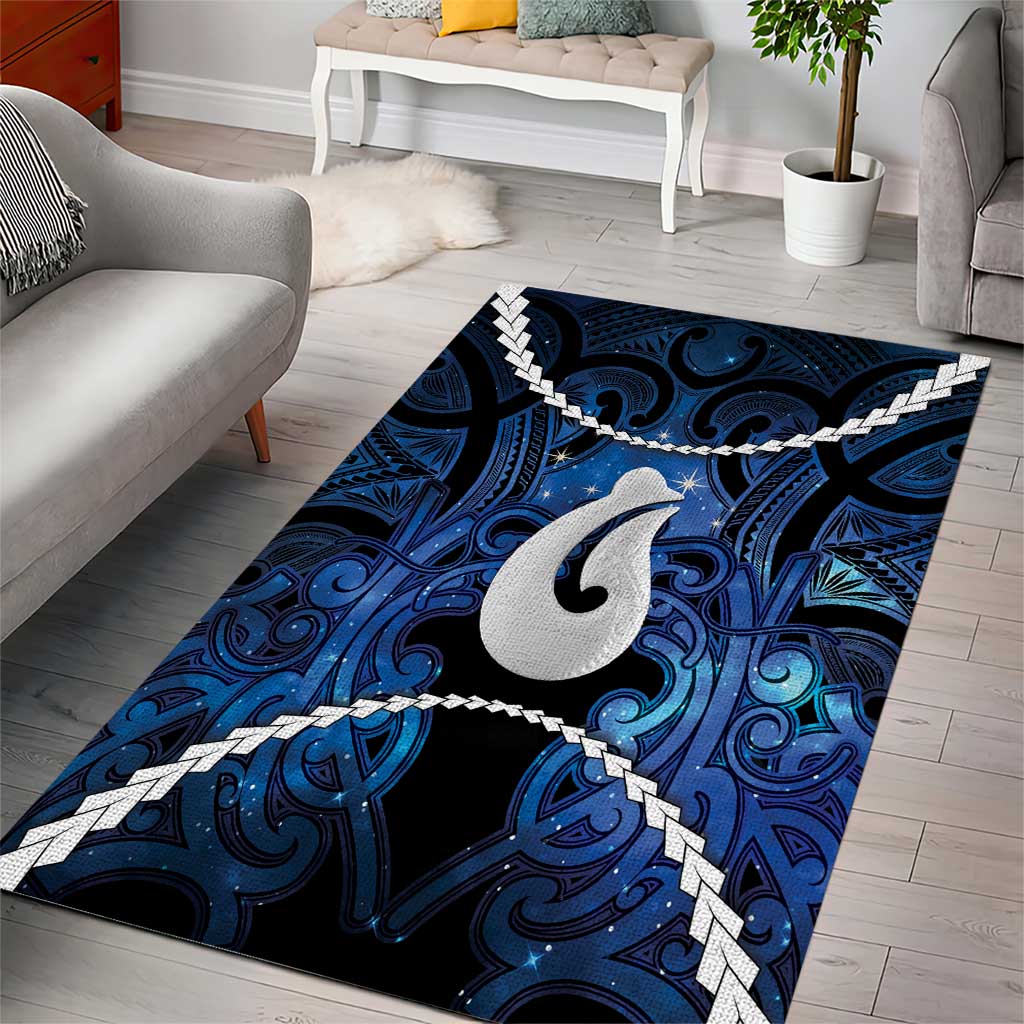Maori Matariki Hei Matau Area Rug Maori Kowhaiwhai Pattern Galaxy