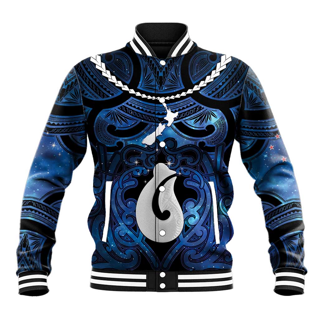 Personalized Maori Matariki Hei Matau Baseball Jacket Maori Kowhaiwhai Pattern Galaxy