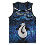 Personalized Maori Matariki Hei Matau Basketball Jersey Maori Kowhaiwhai Pattern Galaxy