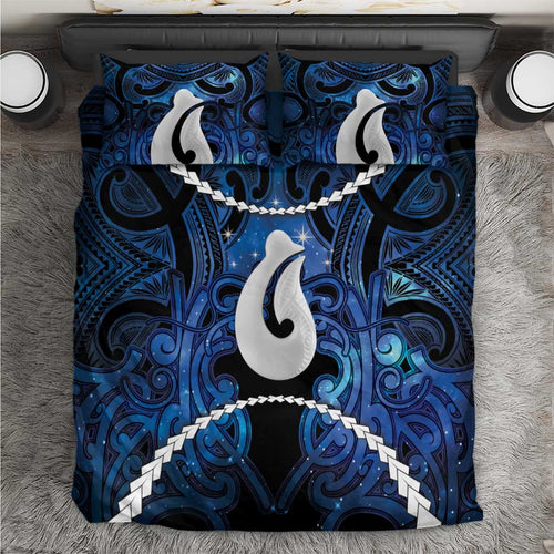 Maori Matariki Hei Matau Bedding Set Maori Kowhaiwhai Pattern Galaxy