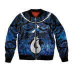 Personalized Maori Matariki Hei Matau Bomber Jacket Maori Kowhaiwhai Pattern Galaxy