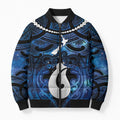 Personalized Maori Matariki Hei Matau Bomber Puffer Jacket Maori Kowhaiwhai Pattern Galaxy