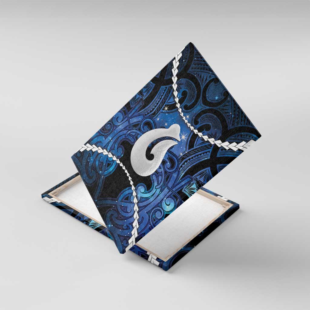 Maori Matariki Hei Matau Canvas Wall Art Maori Kowhaiwhai Pattern Galaxy