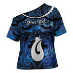 Personalized Maori Matariki Hei Matau Cross Shoulder Shirt Maori Kowhaiwhai Pattern Galaxy