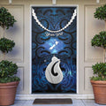 Personalized Maori Matariki Hei Matau Door Cover Maori Kowhaiwhai Pattern Galaxy