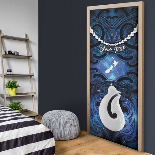 Personalized Maori Matariki Hei Matau Door Cover Maori Kowhaiwhai Pattern Galaxy