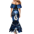 Personalized Maori Matariki Hei Matau Family Matching Mermaid Dress and Hawaiian Shirt Maori Kowhaiwhai Pattern Galaxy