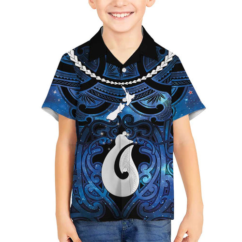 Personalized Maori Matariki Hei Matau Family Matching Mermaid Dress and Hawaiian Shirt Maori Kowhaiwhai Pattern Galaxy