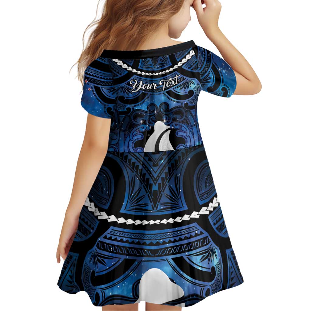 Personalized Maori Matariki Hei Matau Family Matching Off Shoulder Short Dress and Hawaiian Shirt Maori Kowhaiwhai Pattern Galaxy