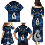Personalized Maori Matariki Hei Matau Family Matching Puletasi and Hawaiian Shirt Maori Kowhaiwhai Pattern Galaxy