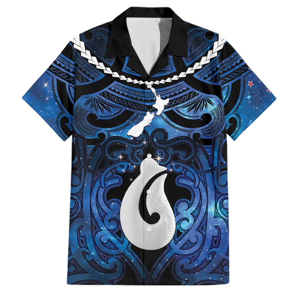 Personalized Maori Matariki Hei Matau Family Matching Puletasi and Hawaiian Shirt Maori Kowhaiwhai Pattern Galaxy