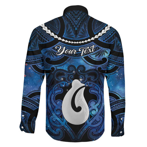 Personalized Maori Matariki Hei Matau Family Matching Tank Maxi Dress and Hawaiian Shirt Maori Kowhaiwhai Pattern Galaxy