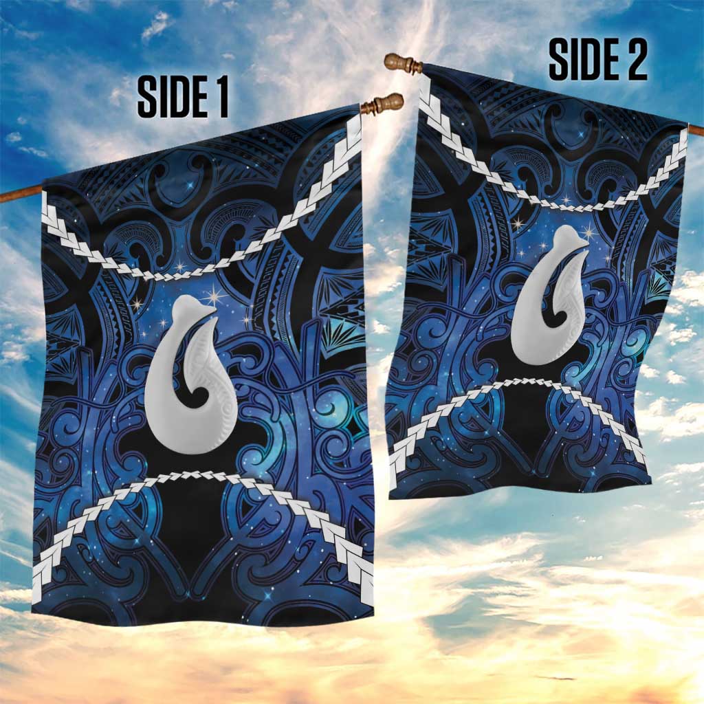 Maori Matariki Hei Matau Garden Flag Maori Kowhaiwhai Pattern Galaxy