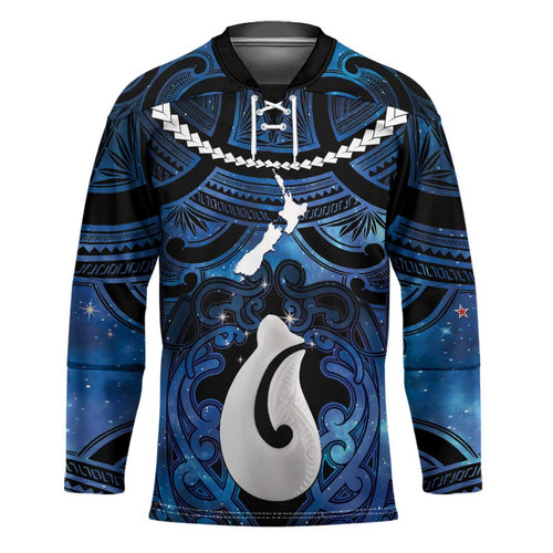 Personalized Maori Matariki Hei Matau Hockey Jersey Maori Kowhaiwhai Pattern Galaxy