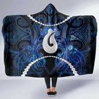 Maori Matariki Hei Matau Hooded Blanket Maori Kowhaiwhai Pattern Galaxy