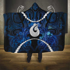 Maori Matariki Hei Matau Hooded Blanket Maori Kowhaiwhai Pattern Galaxy