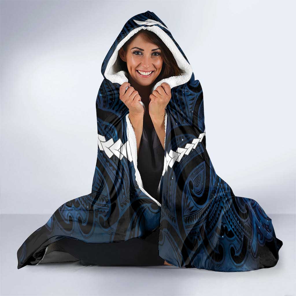 Maori Matariki Hei Matau Hooded Blanket Maori Kowhaiwhai Pattern Galaxy