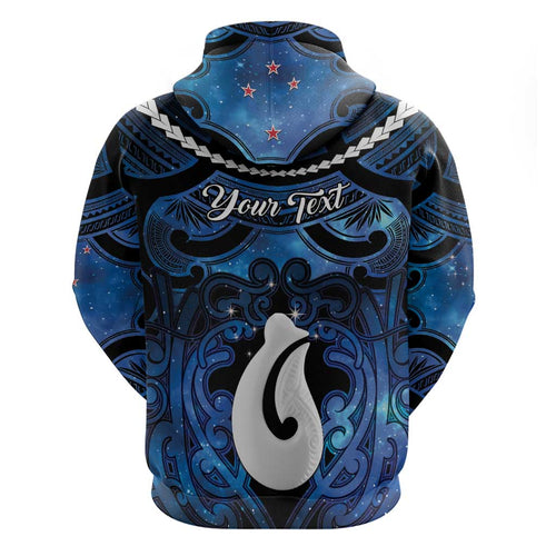 Personalized Maori Matariki Hei Matau Hoodie Maori Kowhaiwhai Pattern Galaxy