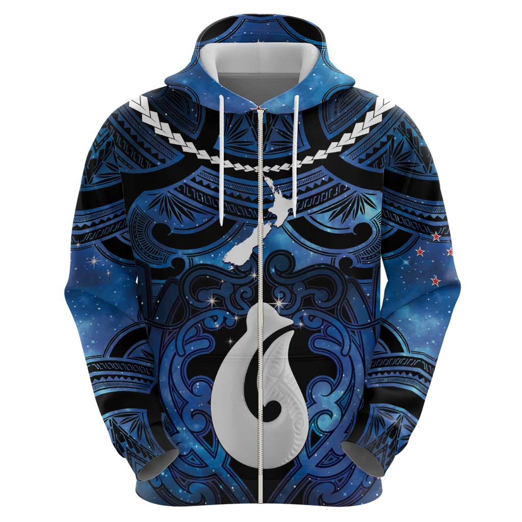 Personalized Maori Matariki Hei Matau Hoodie Maori Kowhaiwhai Pattern Galaxy