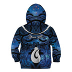 Personalized Maori Matariki Hei Matau Kid Hoodie Maori Kowhaiwhai Pattern Galaxy